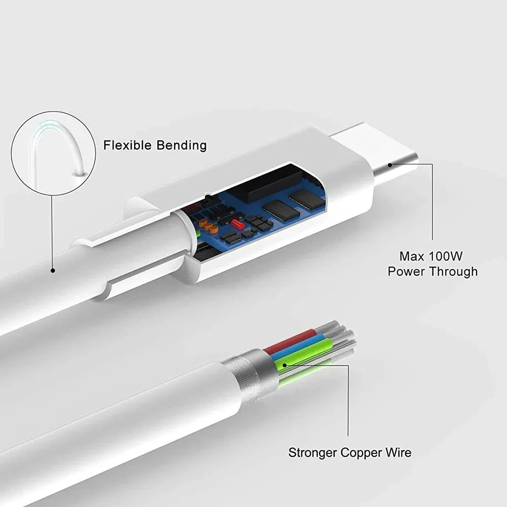 USB-C-Kabel zum USB-C-Kabel, 60 W, schnelles Laden, Ladekabel, unterstützt schnelles Laden für iPhone 16, Samsung, Xiaomi, Huawei, Telefone usw