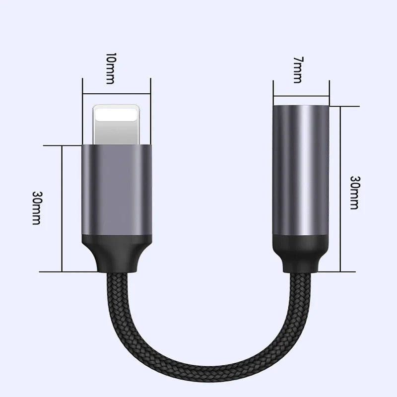 Für IOS Zu 3 5 MM Jack Kabel Adapter AUX Für iPhone 12 13 14 Pro Adapter Kopfhörer Stecker Audio splitter iphone zubehör