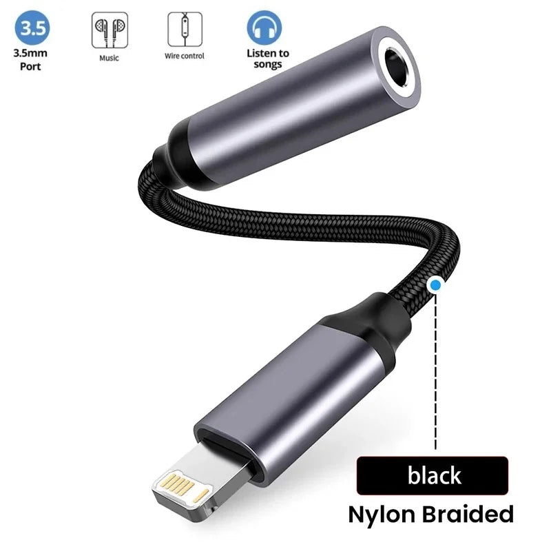 Für IOS Zu 3 5 MM Jack Kabel Adapter AUX Für iPhone 12 13 14 Pro Adapter Kopfhörer Stecker Audio splitter iphone zubehör