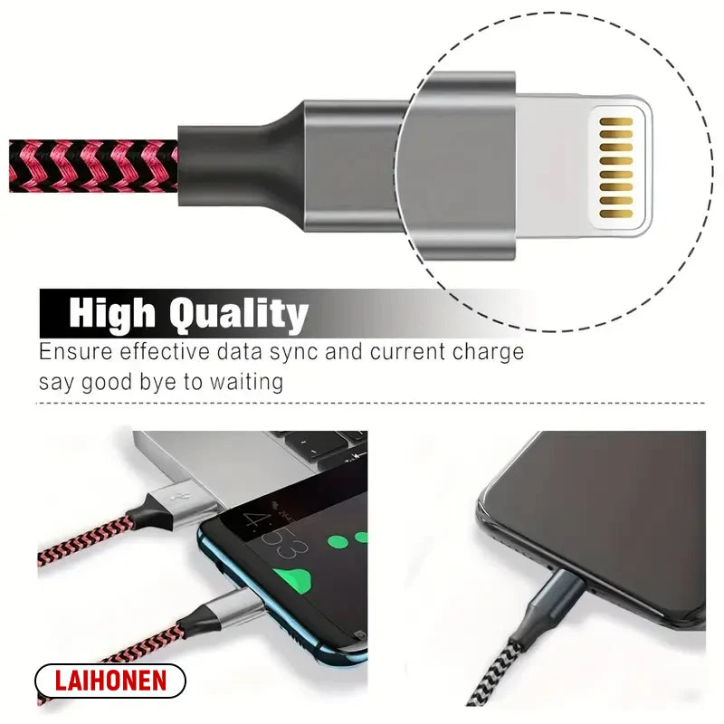 1M 2M 3M USB A zu Lightning MFi-zertifiziertes Kabel für iPhone 14 13 12 11 X XR Pro Max Schnellladekabel Ladegerät Datenkabel