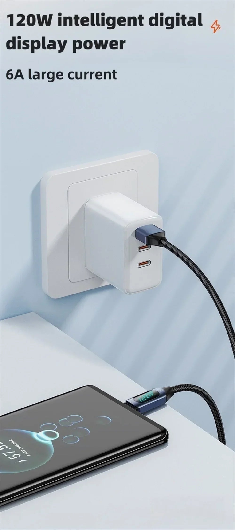 120 W USB C Datenkabel PD USB A auf USB C Kabel Schnellladekabel Typ C auf Typ C Schnellladekabel Linie
