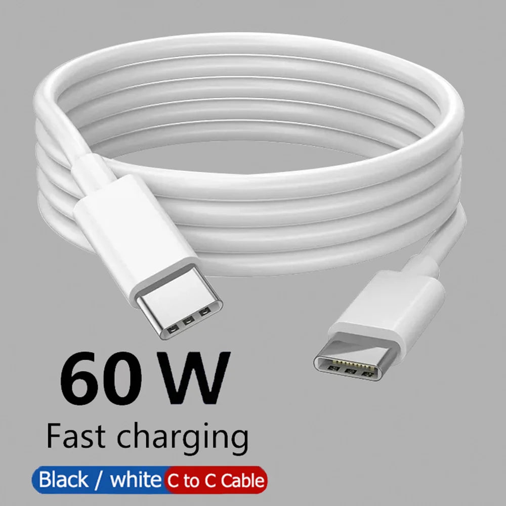 USB-C-Kabel zum USB-C-Kabel, 60 W, schnelles Laden, Ladekabel, unterstützt schnelles Laden für iPhone 16, Samsung, Xiaomi, Huawei, Telefone usw