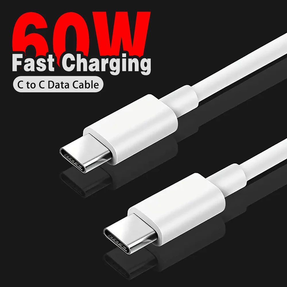 USB-C-Kabel zum USB-C-Kabel, 60 W, schnelles Laden, Ladekabel, unterstützt schnelles Laden für iPhone 16, Samsung, Xiaomi, Huawei, Telefone usw