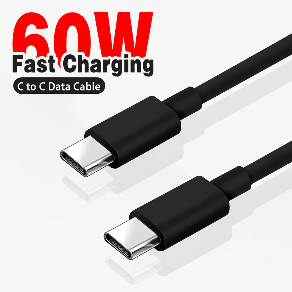 USB-C-Kabel zum USB-C-Kabel, 60 W, schnelles Laden, Ladekabel, unterstützt schnelles Laden für iPhone 16, Samsung, Xiaomi, Huawei, Telefone usw