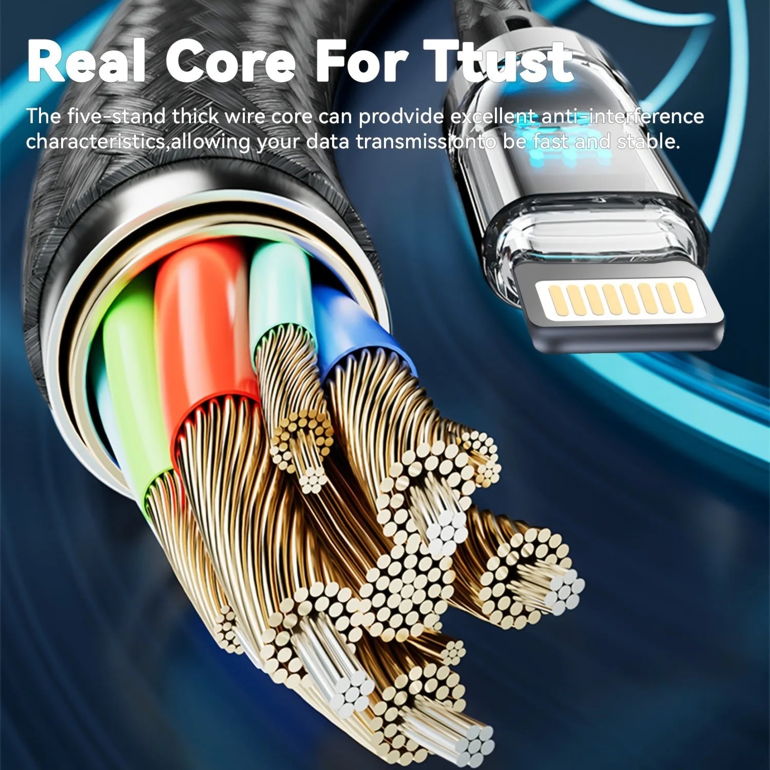 PD 27W Fast Charge Cable LCD Display Transparent Shell Data Transfer, USB A Type-C to Lightning Cord for iPhone 14 Pro Max/13/12