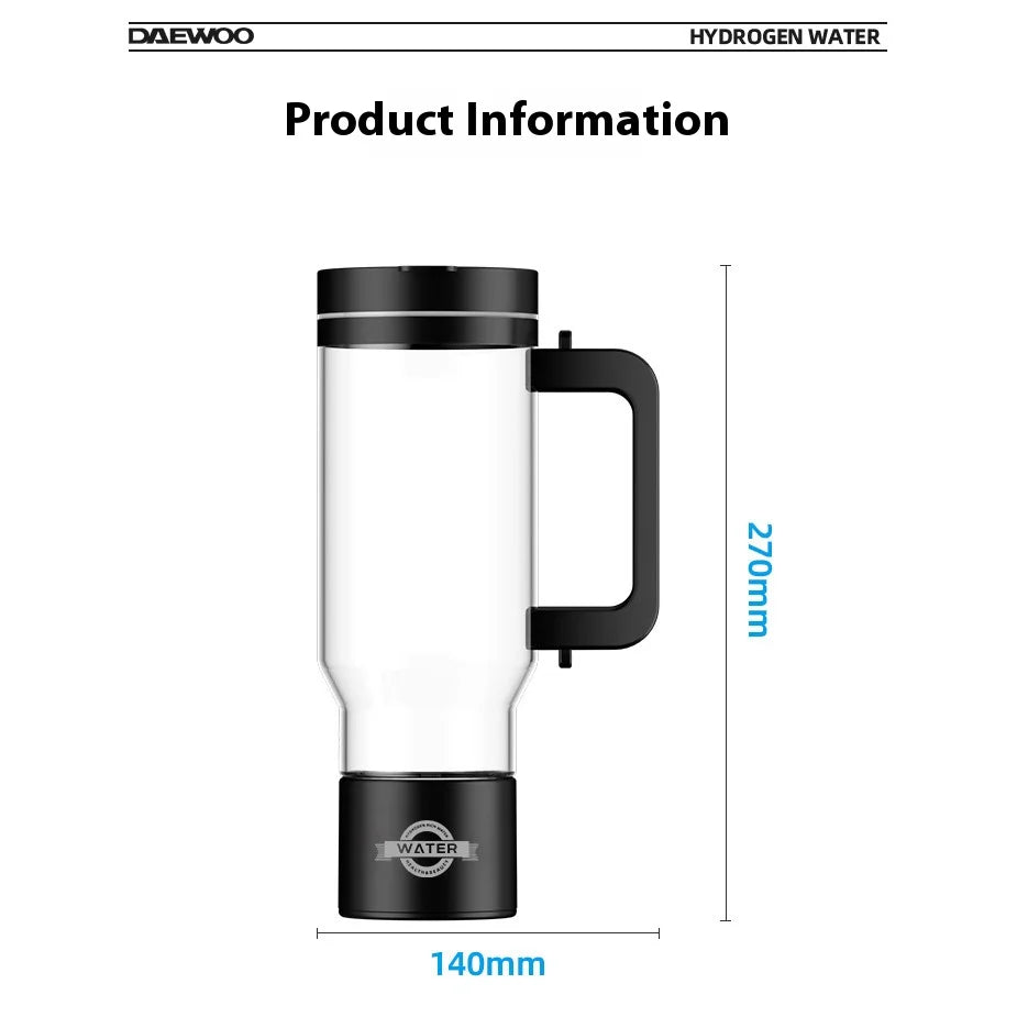 1L Haushaltswasserstoffwasserflasche mit großer Kapazität und hoher Konzentration, SPE-Elektrolyse kann Restchlor und Ozon trennen