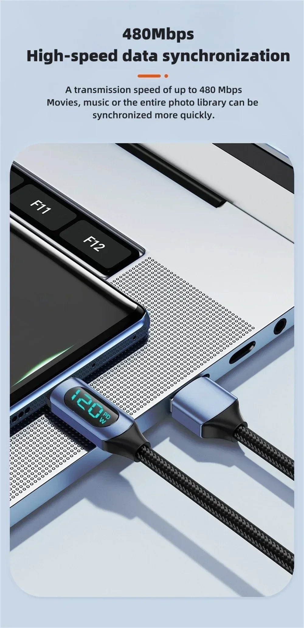 120 W USB C Datenkabel PD USB A auf USB C Kabel Schnellladekabel Typ C auf Typ C Schnellladekabel Linie