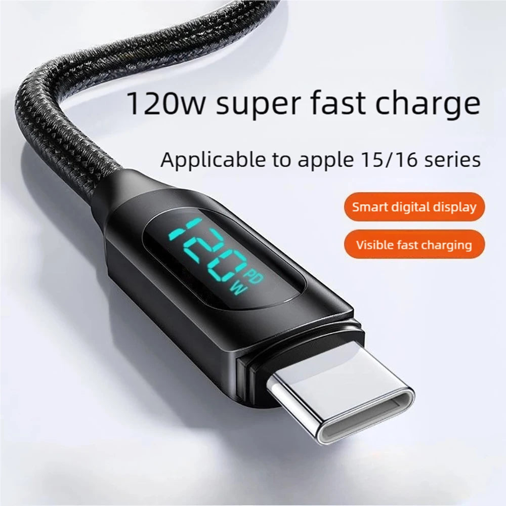 120 W USB C Datenkabel PD USB A auf USB C Kabel Schnellladekabel Typ C auf Typ C Schnellladekabel Linie