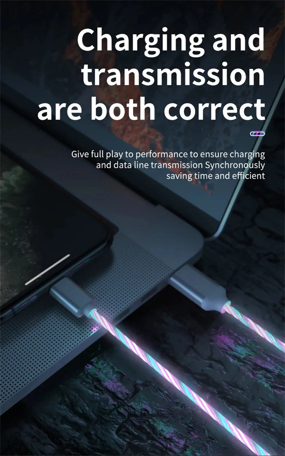 Leuchtendes LED-Licht USB 3 IN 1 Kabel Telefon Schnellladegerät Leuchtendes Typ-C-Kabel für Xiaomi iPhone Telefonzubehör