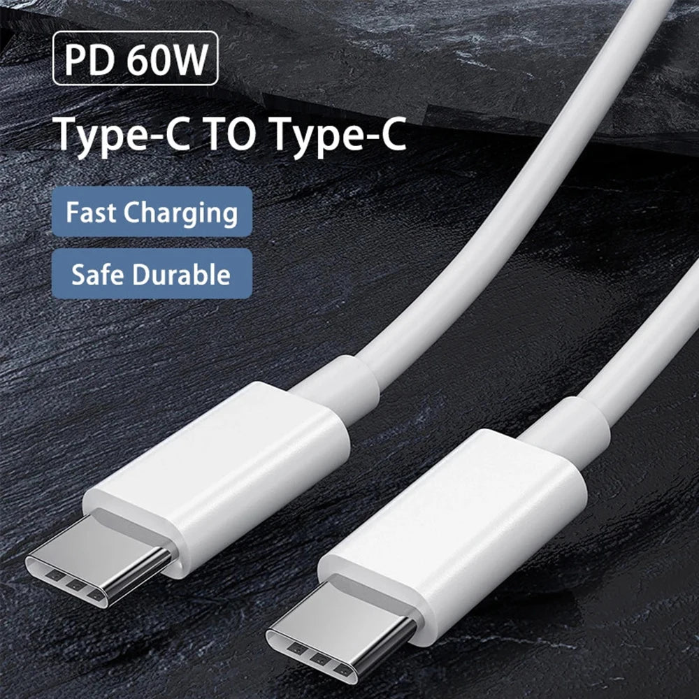 USB-C-Kabel zum USB-C-Kabel, 60 W, schnelles Laden, Ladekabel, unterstützt schnelles Laden für iPhone 16, Samsung, Xiaomi, Huawei, Telefone usw